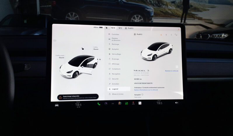 Tesla MODEL 3 GRANDE AUTONOMIE 75 kWh 367ch 41970€ N°S71266.42 complet
